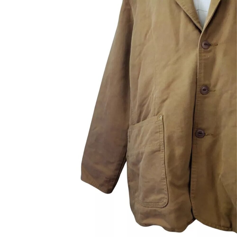 The Territory Ahead 3 Button Blazer Barn Jacket Mens Tan Aztec Lining Cotton XL - Picture 3 of 7